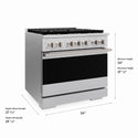 ZLINE 36 in. 5.2 cu. ft. Marino Gas Range with 6 Burner DuoPro™ Cooktop and Convection Gas Oven in Satin Stainless Steel (PMGRS-36)