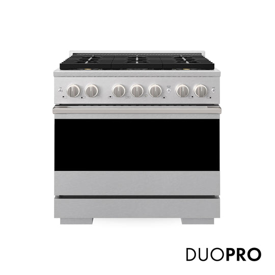 ZLINE 36 in. 5.2 cu. ft. Marino Gas Range with 6 Burner DuoPro™ Cooktop and Convection Gas Oven in Satin Stainless Steel (PMGRS-36)