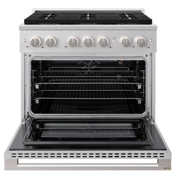 ZLINE 36 in. 5.2 cu. ft. Marino Gas Range with 6 Burner DuoPro™ Cooktop and Convection Gas Oven in Satin Stainless Steel (PMGRS-36)