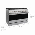 ZLINE 48 in. 6.7 cu. ft. Marino Gas Range with 8 Burner DuoPro™ Cooktop and Dual Ovens in Satin Stainless Steel (PMGRS-48)