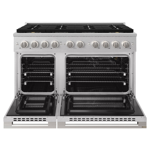 ZLINE 48 in. 6.7 cu. ft. Marino Gas Range with 8 Burner DuoPro™ Cooktop and Dual Ovens in Satin Stainless Steel (PMGRS-48)