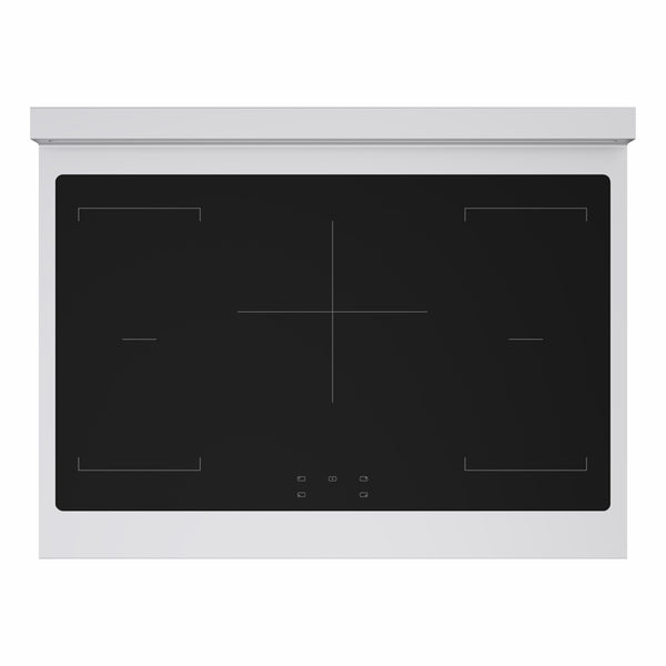 ZLINE Autograph Edition 36 in. 5.2 cu. ft. Marino Induction Range with 5 Element Cooktop and Electric Convection Oven in Stainless Steel with White Matte Door and Matte Black Accents (MINRZ-WM-36-MB)