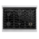 ZLINE 36 in. 5.2 cu. ft. Marino Dual Fuel Range with 6 Burner Gas Cooktop and Electric Convection Oven in Stainless Steel with White Matte Door (MDR-WM-36)