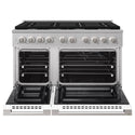 ZLINE 48 in. 6.7 cu. ft. Marino Double Oven Dual Fuel Range with 8 Burner Gas Cooktop in Stainless Steel with White Matte Doors (MDR-WM-48)