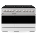 ZLINE 48 in. 6.7 cu. ft. Marino Double Oven Dual Fuel Range with 8 Burner Gas Cooktop in Stainless Steel with White Matte Doors (MDR-WM-48)