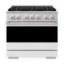 ZLINE 36 in. 5.2 cu. ft. Marino Dual Fuel Range with 6 Burner DuoPro™ Cooktop and Electric Convection Oven with White Matte Door (PMDR-WM-36)