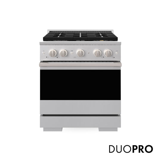 ZLINE 30 in. 4.2 cu. ft. Marino Dual Fuel Range with 4 Burner DuoPro™ Cooktop and Electric Convection Oven in Stainless Steel (PMDR30)
