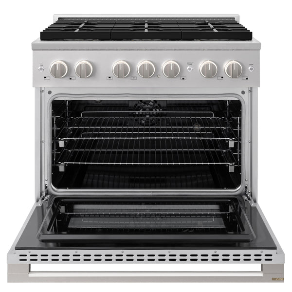 ZLINE 36 in. 5.2 cu. ft. Marino Dual Fuel Range with 6 Burner DuoPro™ Cooktop and Electric Convection Oven in Stainless Steel (PMDR36)