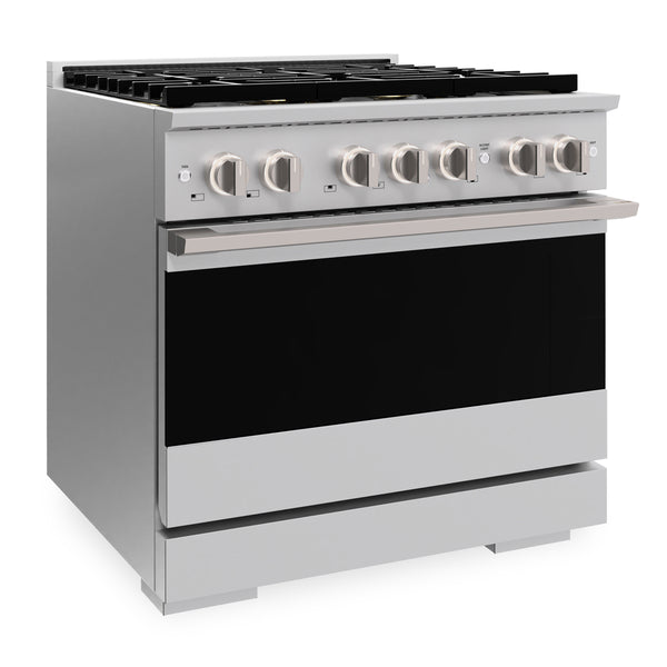 ZLINE 36 in. 5.2 cu. ft. Marino Dual Fuel Range with 6 Burner DuoPro™ Cooktop and Electric Convection Oven in Stainless Steel (PMDR36)