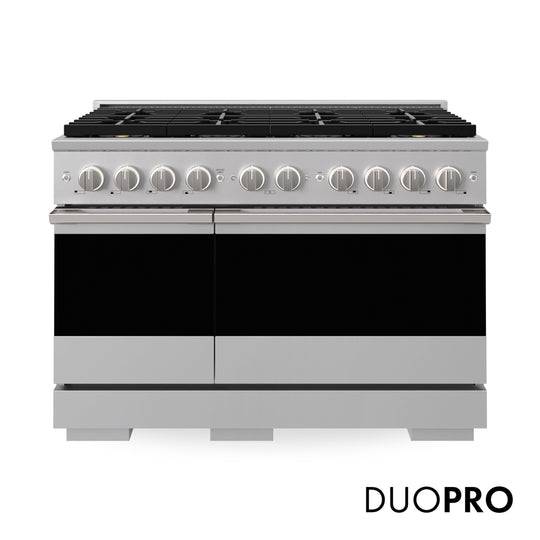 ZLINE 48 in. 6.7 cu. ft. Marino Dual Fuel Range with 8 Burner DuoPro™ Cooktop and Dual Ovens in Stainless Steel (PMDR48)