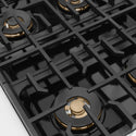 ZLINE Autograph Edition 30 in. 4.2 cu. ft. Marino Dual Fuel Range with 4 Burner DuoPro™ Cooktop and Electric Convection Oven in Stainless Steel with Champagne Bronze Accents (PMDRZ-30-CB)
