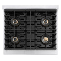 ZLINE Autograph Edition 30 in. 4.2 cu. ft. Marino Dual Fuel Range with 4 Burner DuoPro™ Cooktop and Electric Convection Oven in Stainless Steel with Champagne Bronze Accents (PMDRZ-30-CB)