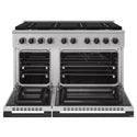 ZLINE Autograph Edition 48 in. 6.7 cu. ft. Marino Dual Fuel Range with 8 Burner DuoPro™ Cooktop and Dual Ovens in Stainless Steel and Matte Black Accents (PMDRZ-48-MB)