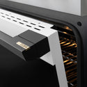 ZLINE Autograph Edition 36 in. 5.2 cu. ft. Marino Dual Fuel Range with 6 Burner DuoPro™ Cooktop and Electric Convection Oven with White Matte Door and Matte Black Accents (PMDRZ-WM-36-MB)