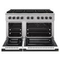 ZLINE Autograph Edition 48 in. 6.7 cu. ft. Marino Dual Fuel Range with 8 Burner DuoPro™ Cooktop and Dual Ovens with White Matte Doors and Matte Black Accents (PMDRZ-WM-48-MB)