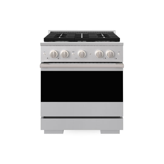 ZLINE 30 in. 4.2 cu. ft. Marino Gas Range with Convection Gas Oven in Stainless Steel with 4 Brass Burners (MGR-BR-30)