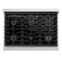 ZLINE 36 in. 5.2 cu. ft. Marino Gas Range with Convection Gas Oven in Stainless Steel with 6 Brass Burners (MGR-BR-36)