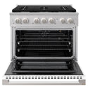 ZLINE 36 in. 5.2 cu. ft. Marino Gas Range with 6 Burner Cooktop and Convection Gas Oven in Stainless Steel with White Matte Door (MGR-WM-36)
