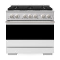 ZLINE 36 in. 5.2 cu. ft. Marino Gas Range with 6 Burner Cooktop and Convection Gas Oven in Stainless Steel with White Matte Door (MGR-WM-36)