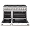 ZLINE 48 in. 6.7 cu. ft. Marino Double Oven Gas Range with 8 Burner Cooktop in Stainless Steel with White Matte Doors (MGR-WM-48)