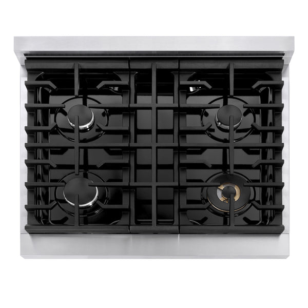 ZLINE 30 in. 4.2 cu. ft. Marino Gas Range with 4 Burner Cooktop and Convection Gas Oven in Stainless Steel (MGR30)