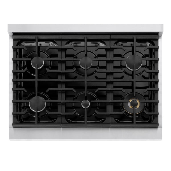 ZLINE 36 in. 5.2 cu. ft. Marino Gas Range with 6 Burner Cooktop and Convection Gas Oven in Stainless Steel (MGR36)
