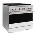 ZLINE 36 in. 5.2 cu. ft. Marino Gas Range with 6 Burner DuoPro™ Cooktop and Convection Gas Oven with White Matte Door (PMGR-WM-36)