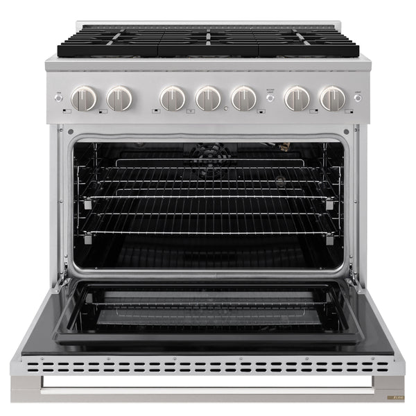 ZLINE 36 in. 5.2 cu. ft. Marino Gas Range with 6 Burner DuoPro™ Cooktop and Convection Gas Oven in Stainless Steel (PMGR36)