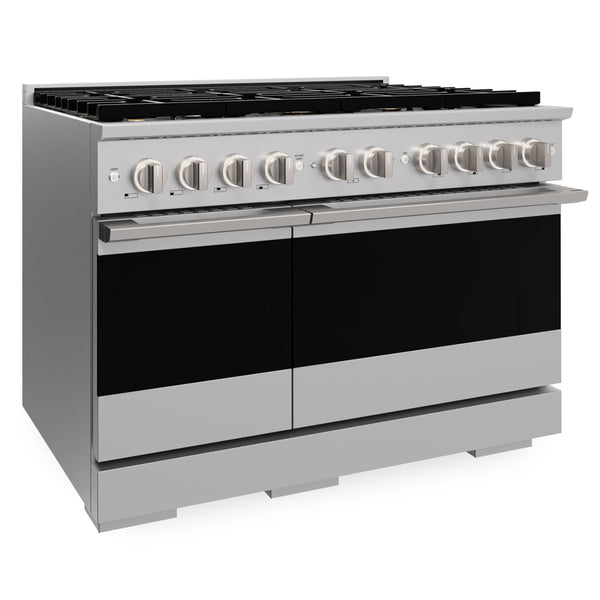 ZLINE 48 in. 6.7 cu. ft. Marino Gas Range with 8 Burner DuoPro™ Cooktop and Dual Ovens in Stainless Steel (PMGR48)