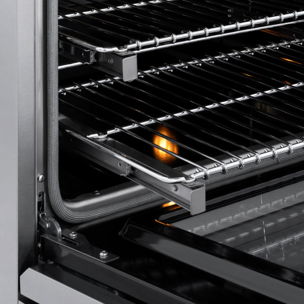 ZLINE Autograph Edition 48 in. 6.7 cu. ft. Marino Gas Range with 8 Burner DuoPro™ Cooktop and Dual Ovens in Stainless Steel and Matte Black Accents (PMGRZ-48-MB)