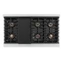 ZLINE Autograph Edition 48 in. 6.7 cu. ft. Marino Gas Range with 8 Burner DuoPro™ Cooktop and Dual Ovens in Stainless Steel and Matte Black Accents (PMGRZ-48-MB)