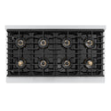 ZLINE Autograph Edition 48 in. 6.7 cu. ft. Marino Gas Range with 8 Burner DuoPro™ Cooktop and Dual Ovens in Stainless Steel and Matte Black Accents (PMGRZ-48-MB)
