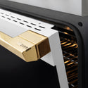 ZLINE Autograph Edition 36 in. 5.2 cu. ft. Marino Gas Range with 6 Burner DuoPro™ Cooktop and Convection Gas Oven with White Matte Door and Polished Gold Accents (PMGRZ-WM-36-G)