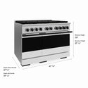 ZLINE Autograph Edition 48 in. 6.7 cu. ft. Marino Gas Range with 8 Burner DuoPro™ Cooktop and Dual Ovens with White Matte Doors and Matte Black Accents (PMGRZ-WM-48-MB)