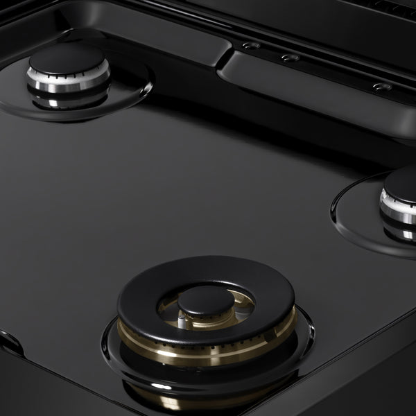 ZLINE 30 in. 4.2 cu. ft. Marino Dual Fuel Range with 4 Burner Gas Cooktop and Electric Convection Oven in Black Stainless Steel (MDRB-30)