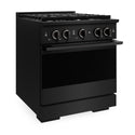 ZLINE 30 in. 4.2 cu. ft. Marino Dual Fuel Range with 4 Burner Gas Cooktop and Electric Convection Oven in Black Stainless Steel (MDRB-30)