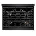 ZLINE 30 in. 4.2 cu. ft. Marino Dual Fuel Range with 4 Burner Gas Cooktop and Electric Convection Oven in Black Stainless Steel (MDRB-30)