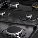 ZLINE 36 in. 5.2 cu. ft. Marino Dual Fuel Range with 6 Burner Gas Cooktop and Electric Convection Oven in Black Stainless Steel (MDRB-36)