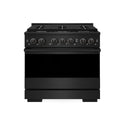 ZLINE 36 in. 5.2 cu. ft. Marino Dual Fuel Range with 6 Burner Gas Cooktop and Electric Convection Oven in Black Stainless Steel (MDRB-36)