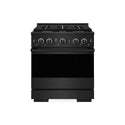 ZLINE 30 in. 4.2 cu. ft. Marino Dual Fuel Range with Gas Cooktop and Electric Convection Oven in Black Stainless Steel with 4 Brass Burners (MDRB-BR-30)