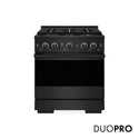 ZLINE 30 in. 4.2 cu. ft. Marino Dual Fuel Range with 4 Burner DuoPro™ Cooktop and Electric Convection Oven in Black Stainless Steel (PMDRB-30)