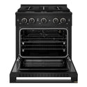 ZLINE 30 in. 4.2 cu. ft. Marino Gas Range with 4 Burner Cooktop and Convection Gas Oven in Black Stainless Steel (MGRB-30)