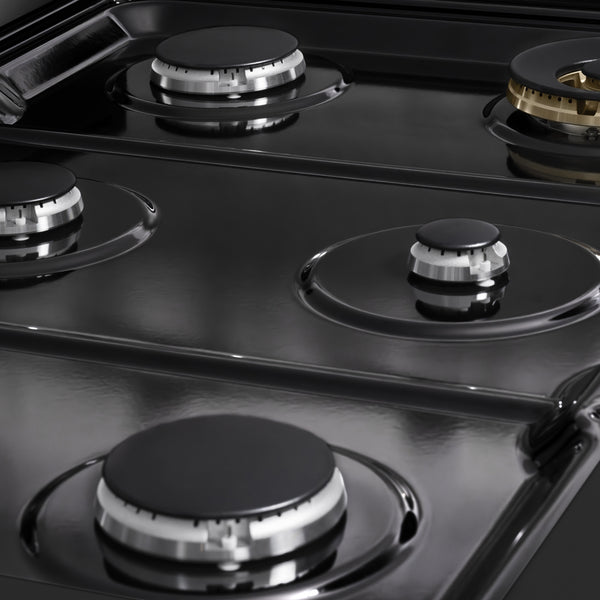 ZLINE 36 in. 5.2 cu. ft. Marino Gas Range with 6 Burner Cooktop and Convection Gas Oven in Black Stainless Steel (MGRB-36)