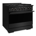ZLINE 36 in. 5.2 cu. ft. Marino Gas Range with 6 Burner Cooktop and Convection Gas Oven in Black Stainless Steel (MGRB-36)