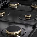 ZLINE 36 in. 5.2 cu. ft. Marino Gas Range with Convection Gas Oven in Black Stainless Steel with 6 Brass Burners (MGRB-BR-36)
