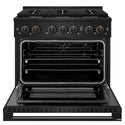 ZLINE 36 in. 5.2 cu. ft. Marino Gas Range with Convection Gas Oven in Black Stainless Steel with 6 Brass Burners (MGRB-BR-36)