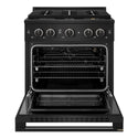 ZLINE 30 in. 4.2 cu. ft. Marino Gas Range with 4 Burner DuoPro™ Cooktop and Convection Gas Oven in Black Stainless Steel (PMGRB-30)