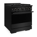 ZLINE 30 in. 4.2 cu. ft. Marino Gas Range with 4 Burner DuoPro™ Cooktop and Convection Gas Oven in Black Stainless Steel (PMGRB-30)