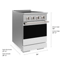 ZLINE 24 in. 3.2 cu. ft. Marino Induction Range with 3 Element Cooktop and Electric Convection Oven in Stainless Steel with White Matte Door (MINR-WM-24)