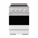 ZLINE 24 in. 3.2 cu. ft. Marino Induction Range with 3 Element Cooktop and Electric Convection Oven in Stainless Steel with White Matte Door (MINR-WM-24)